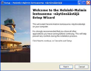 N&auml;yt&ouml;ns&auml;&auml;st&auml;j&auml;n asennusohjelma